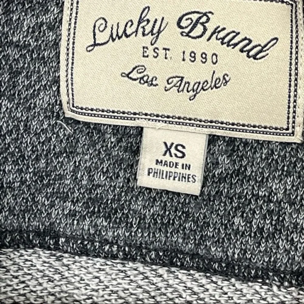 Lucky Brand Draped Mixed Media Open Knit Cardigan Extra Small